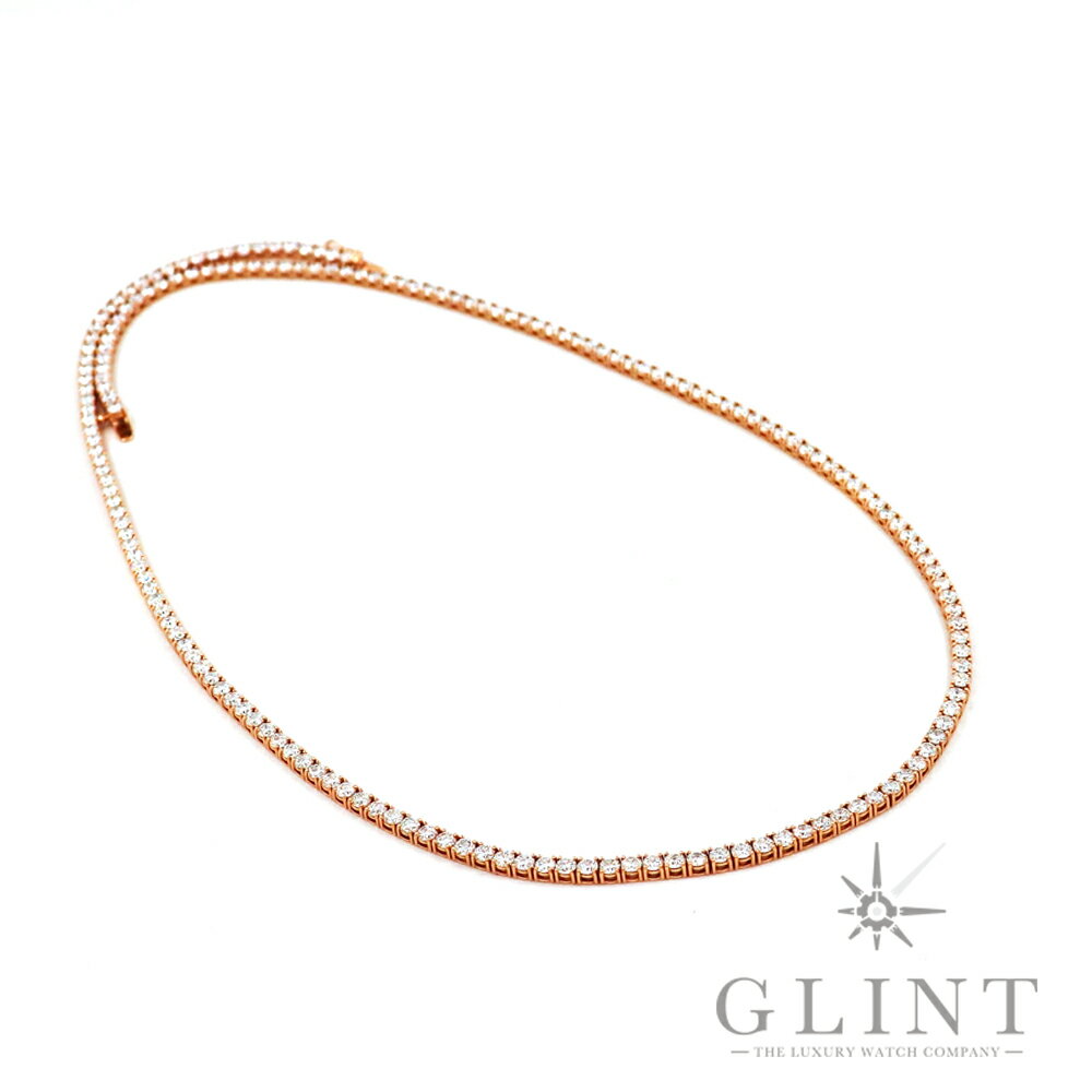 【Glint】グリント テニスチェーン ネックレス 全長56cm/幅3mm 14KPG ラボグロウンダイヤモンド（ピンクゴールド）【新品】