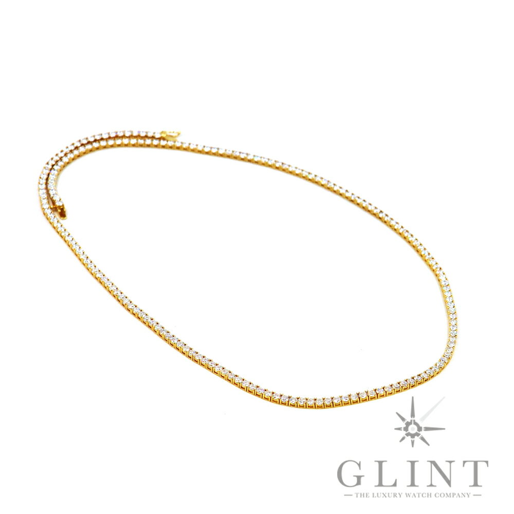 【Glint】グリント テニスチェーン ネックレス 全長55cm/幅3mm 14KYG ラボグロウンダイヤモンド（イエローゴールド）【新品】
