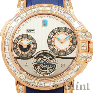 ハリーウィンストン【HARRYWINSTON】オーシャン GMT ワールドタイム トゥールビヨン バゲットダイヤモンド 世界限定10本仕様 400/MATTZ45R〔腕時計〕〔メンズ〕【中古】