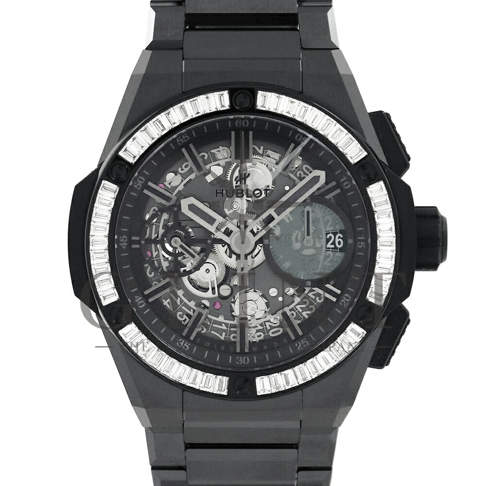 ウブロ 腕時計（メンズ） ウブロ（HUBLOT）ビッグ・バン インテグレーテッド オールブラック バゲットダイヤモンド 451.CX.1140.CX.1904 42mm〔メンズ〕〔腕時計〕【新品】