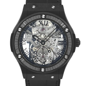 ウブロ（HUBLOT）クラシックフュージョン トゥールビヨン ブラックスカル カラット 505.UC.0140.LR.1900.SKULL〔メンズ〕〔腕時計〕【中古】