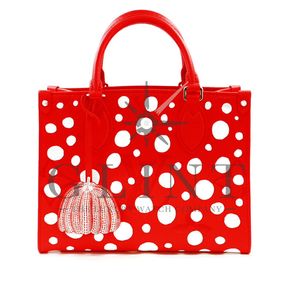 ルイヴィトン（LOUIS VUITTON）/ 草間彌生（Yayoi Kusama）オンザゴー PM レッド/ホワイト〔未使用〕【中古】