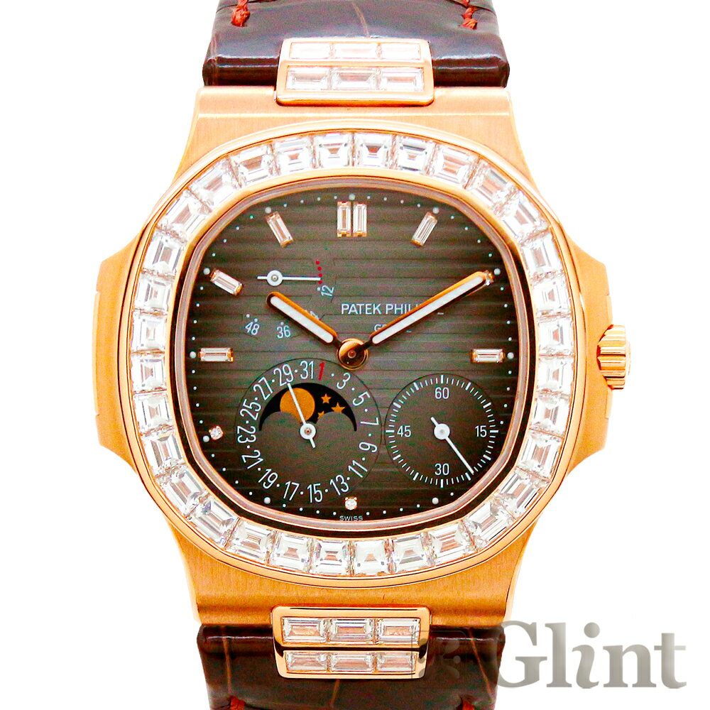 パテックフィリップ（PATEK PHILIPPE）ノーチラス 5724R-001 バゲットダイヤモンド ローズゴールド〔メンズ〕〔腕時計〕〔純正品〕【中古】