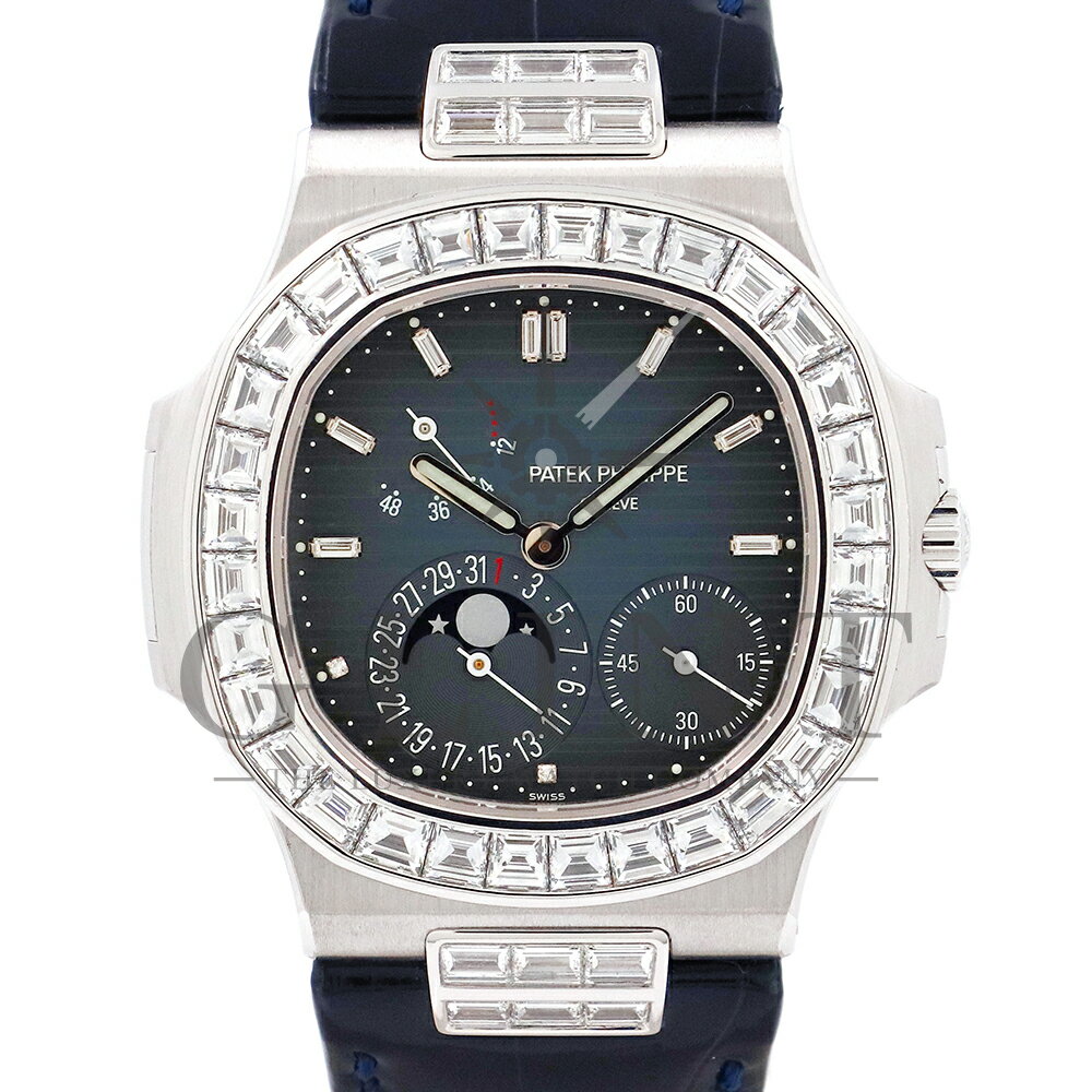 パテックフィリップ（PATEK PHILIPPE）ノーチラス 5724G-001 〔純正バゲットダイヤモンド〕 〔18Kホワイトゴールド〕〔腕時計〕〔メンズ〕〔未使用品〕【中古】