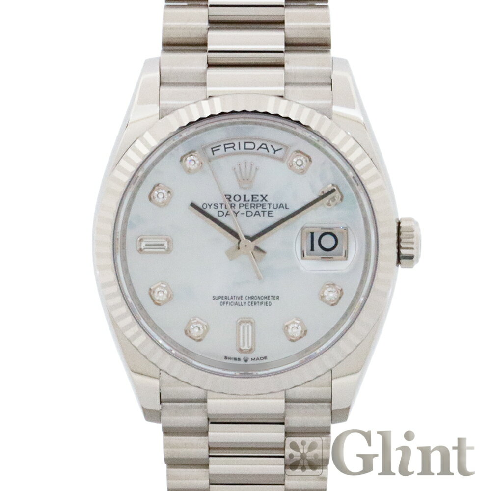 ロレックス（ROLEX）デイデイト 128239NA 18Kホワイトゴールド 10Pダイヤモンドインデックス 〔2021年12月/ランダムシリアル〕〔メンズ〕〔腕時計〕【中古】