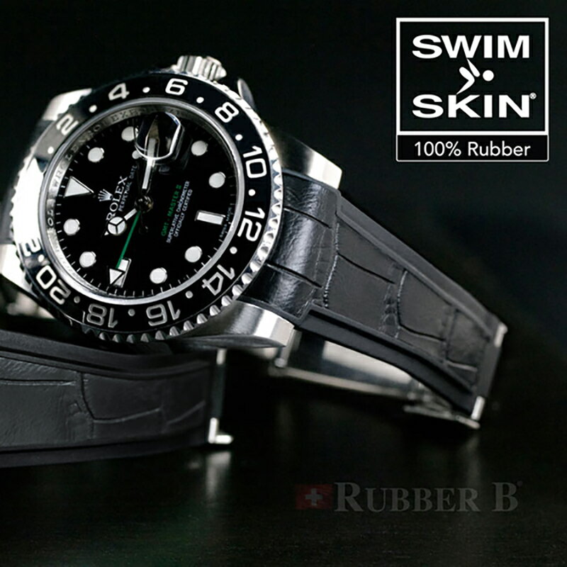 ラバーB（RUBBERB）ロレックス サブマリーナー旧モデル（2010年以前の14060/14060Mを除く）専用ラバーベルト アリゲーター ※時計、バックルは付属しません
