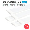 LED蛍光灯器具 一体型 5本 100W形120cm 対応品 5000K 昼白色 照明 天井 高輝度 発光 省エネ 照明 ライト 工事必要 商品