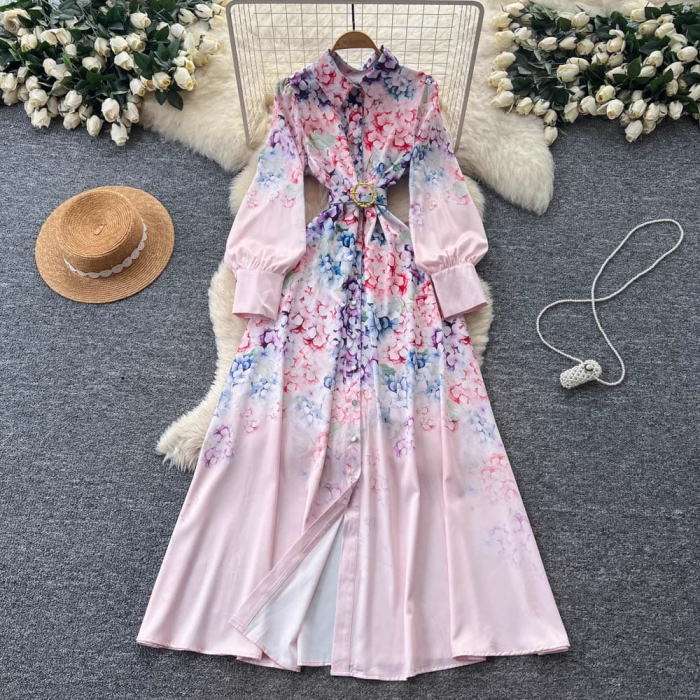 パーティドレスワンピース花柄襟ベル...