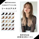 45cm 人毛シールエクステ 40本分(20シート) メール便で送料無料! 人毛100% ハイライト ワンタッチ インナーカラー メッシュ セルフ