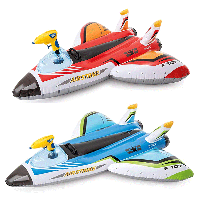 浮き輪 子供用 飛行機 ビッグフロート 水鉄砲付き 上に乗る浮輪 プール 水遊び