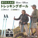 【スーパーSALE限定】トレッキングポール 折りたたみ 登山 ストック 杖 2本 セット コンパクト トレッキング ウォーキング 1