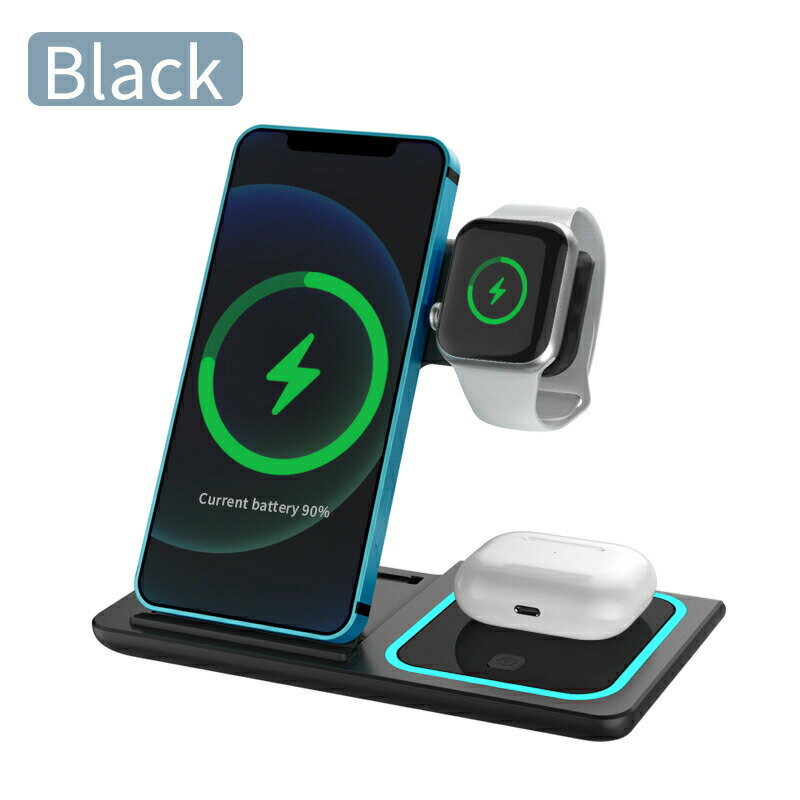 磻쥹 Ŵ iPhone Airpods Pro Apple Watch Andriod 3in1 QI iPhone 16 15 ...