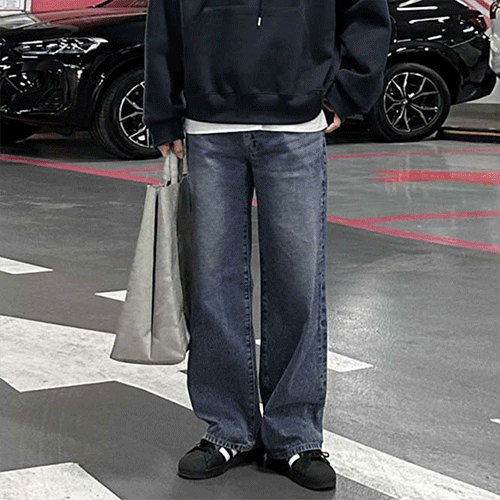 2025春新作 メンズ服 男女兼用 ワイド デニムパンツ ロングパンツ 韓国風 カジュアル ストリート系
