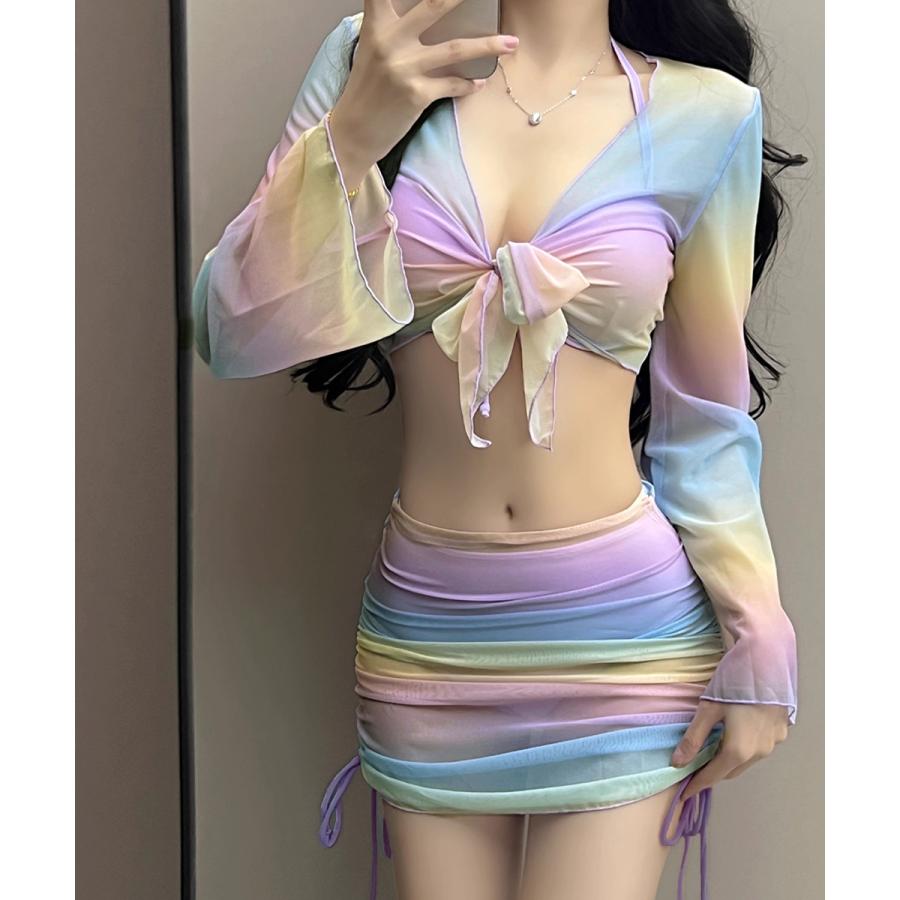 カラフル水着4点セットスイムウェアみずぎリゾート水遊び水着 セパレート水着女性 セクシー水着お洒落