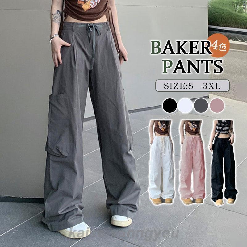 カーゴパンツ レディース ミリタリー ワイドパンツ ハイウエスト ヒップホップ ダンス ゆるパンツ 韓国..