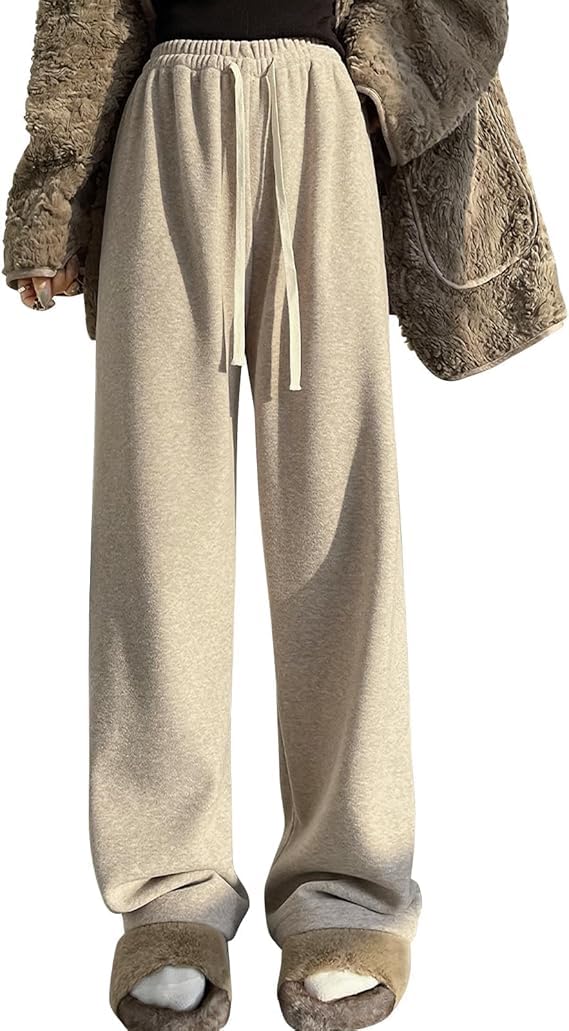 ワイドパンツ レディース 冬 裏起毛 防寒 あったか スウェットパンツ ロングパンツ ゆったり 着痩せ ハイウエスト ズボン きれいめ 無地 おしゃれ 着回し 耐久性 紐付け カジュアル 通勤