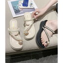 春 夏 秋 パールトングサンダル 美脚 厚底サンダル 履きやすい パール飾り 軽量夏靴 リゾートサンダル