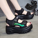 スポーツ サンダル レディース 厚底サンダル ヒール 7cm シューズ スポーツサンダル 厚底 夏 疲れない ベルクロ サンダル ウェッジソール 美脚 サンダル
