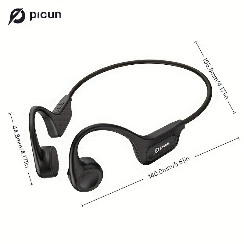 Picun T1骨伝導イヤホン、開放型、ノイズキャンセリング、ワイヤレス充電