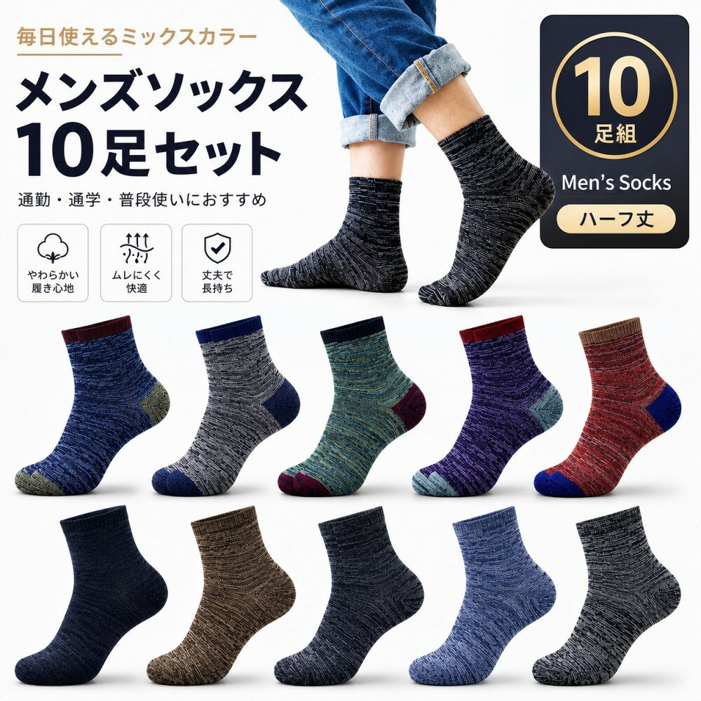 樂天商城 - メンズソックス 10足組 薄手 夏 蒸れない ガジュマル 紳士靴下 スニーカーソックス ミドル丈 ロングソックス メンズ靴下 スポーツソックス くつした くつ下 吸汗 速乾 抗菌 消臭 防臭 通勤 通学 伸縮性 中高校生