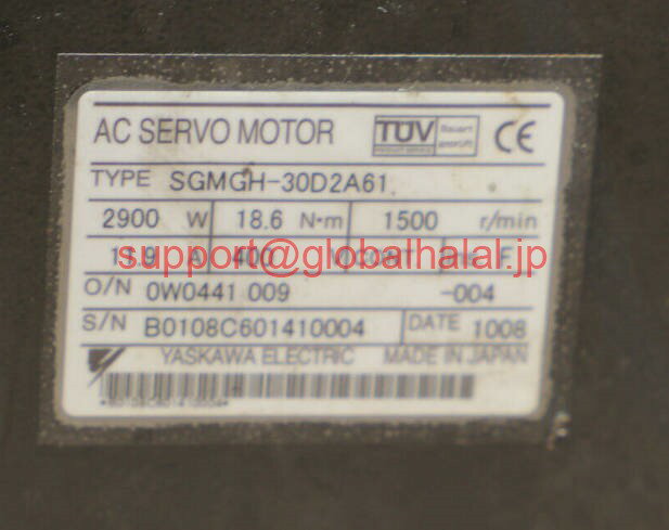 新品【東京発★適格請求書★税込】 YASKAWA サーボモータ SGMGH-30D2A61 【6ヶ月保証】