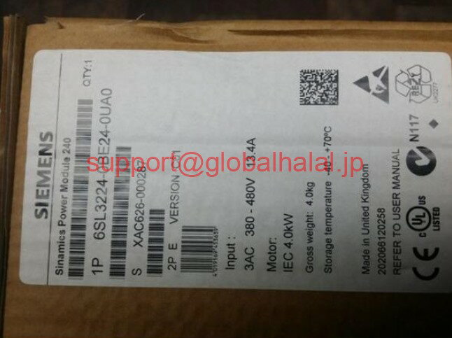 新品【東京発★適格請求書★税込】6SL3224-0BE24-0UA0 Siemens converter 6SL3 224-0BE24-0UA0 シーメンス【6ヶ月保証】