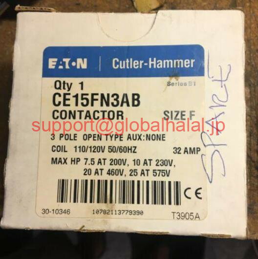 新品【東京発★適格請求書★税込】イートンカトラーハンマーCE15FN3ABコンタクタサイズF 3ポール110/120V 50/60Hz 32A 7.5HP 【6ヶ月保証】