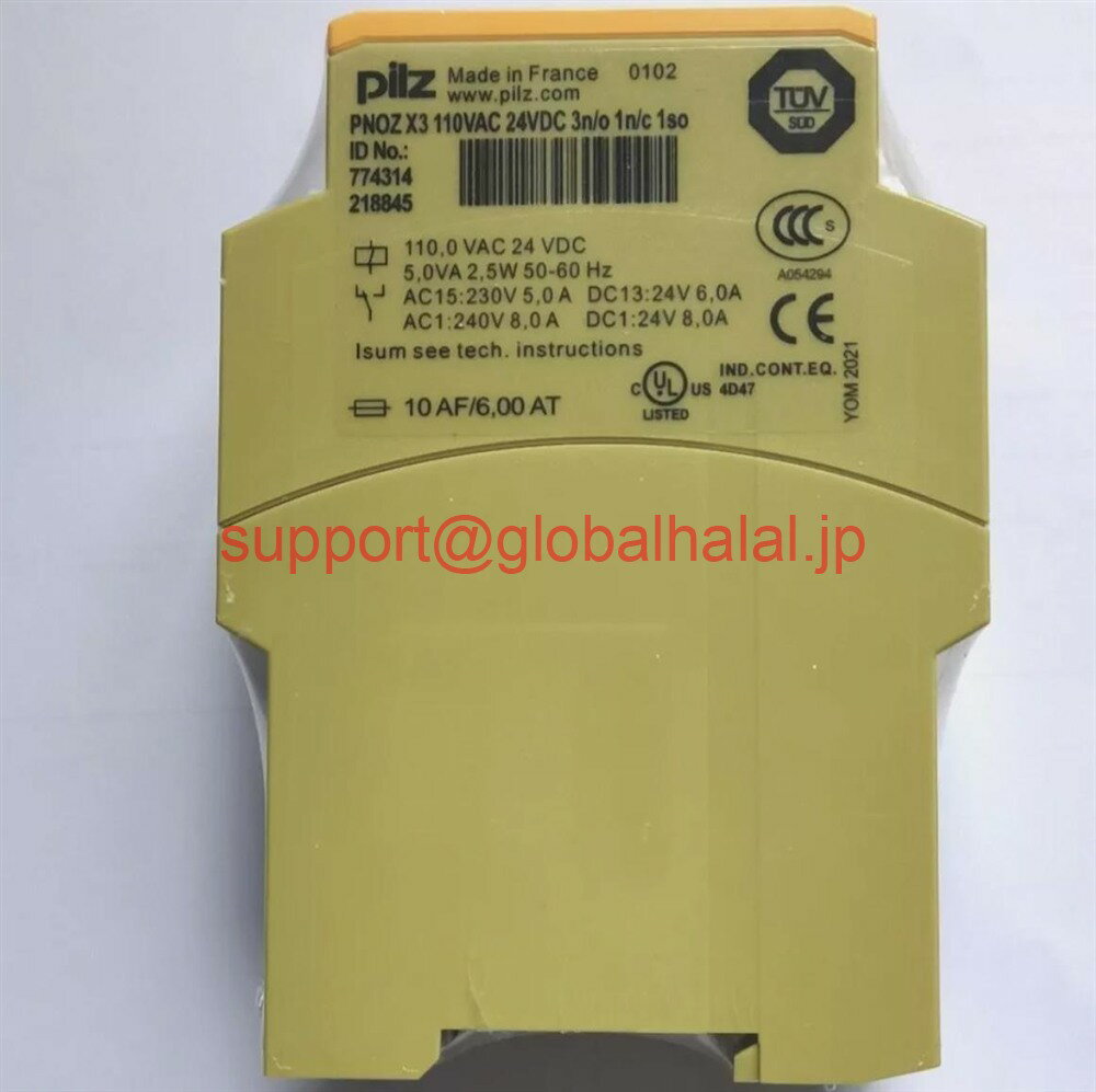 新品【東京発★適格請求書★税込】774314 PILZ PNOZ X3 110VAC 24VDC 3N/O 1N/C 【6ヶ月保証】