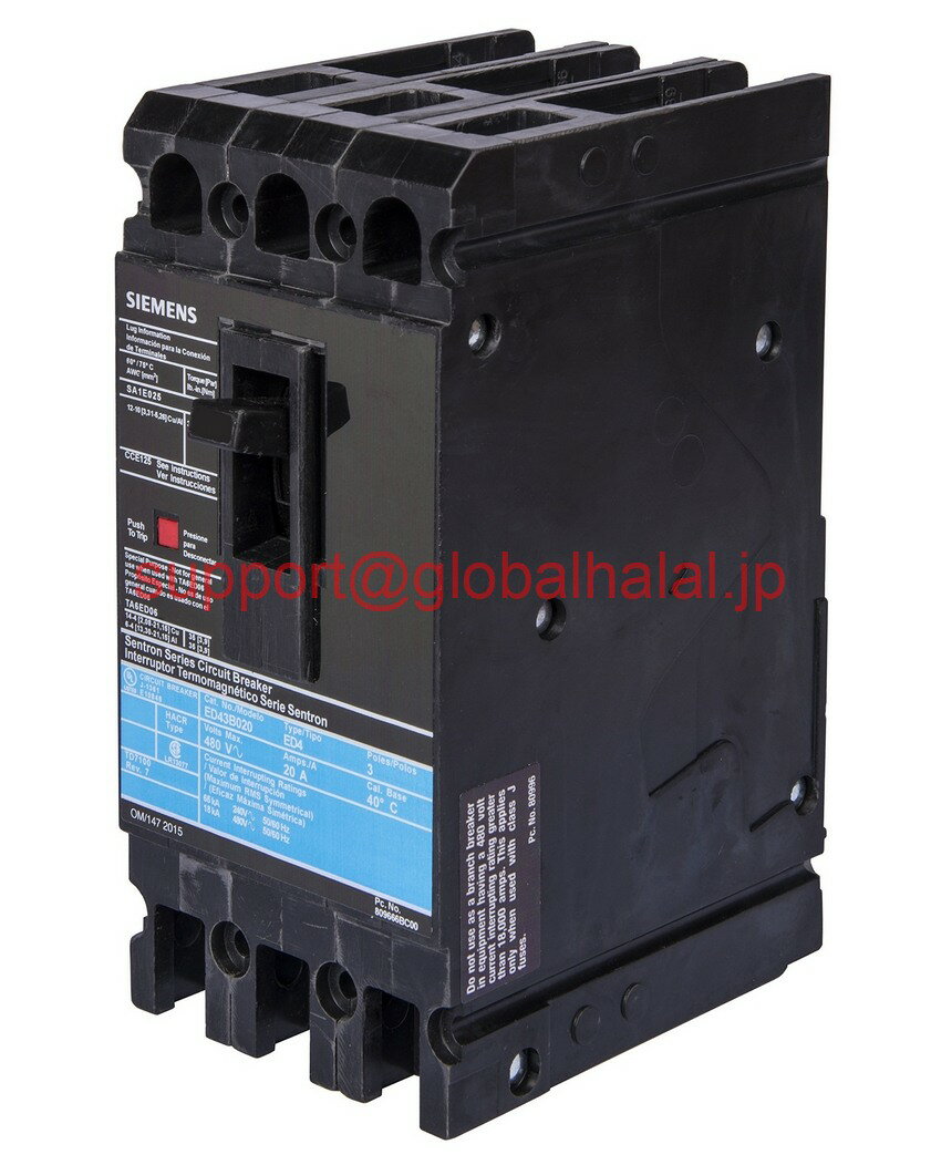 ���ʡ����ȯ��Ŭ������������ġ�Siemens ED43B060 Molded Case Circuit Breaker 60A 480V 3P #4002E...