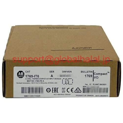 新品AB 1769-IT6 / a CompactLogix Thermocouple / MV入力モジュール工場密閉 