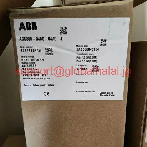 新品【東京発★適格請求書★代引可】ABB インバータ ACS380-040S-04A0-4【6ヶ月保証】