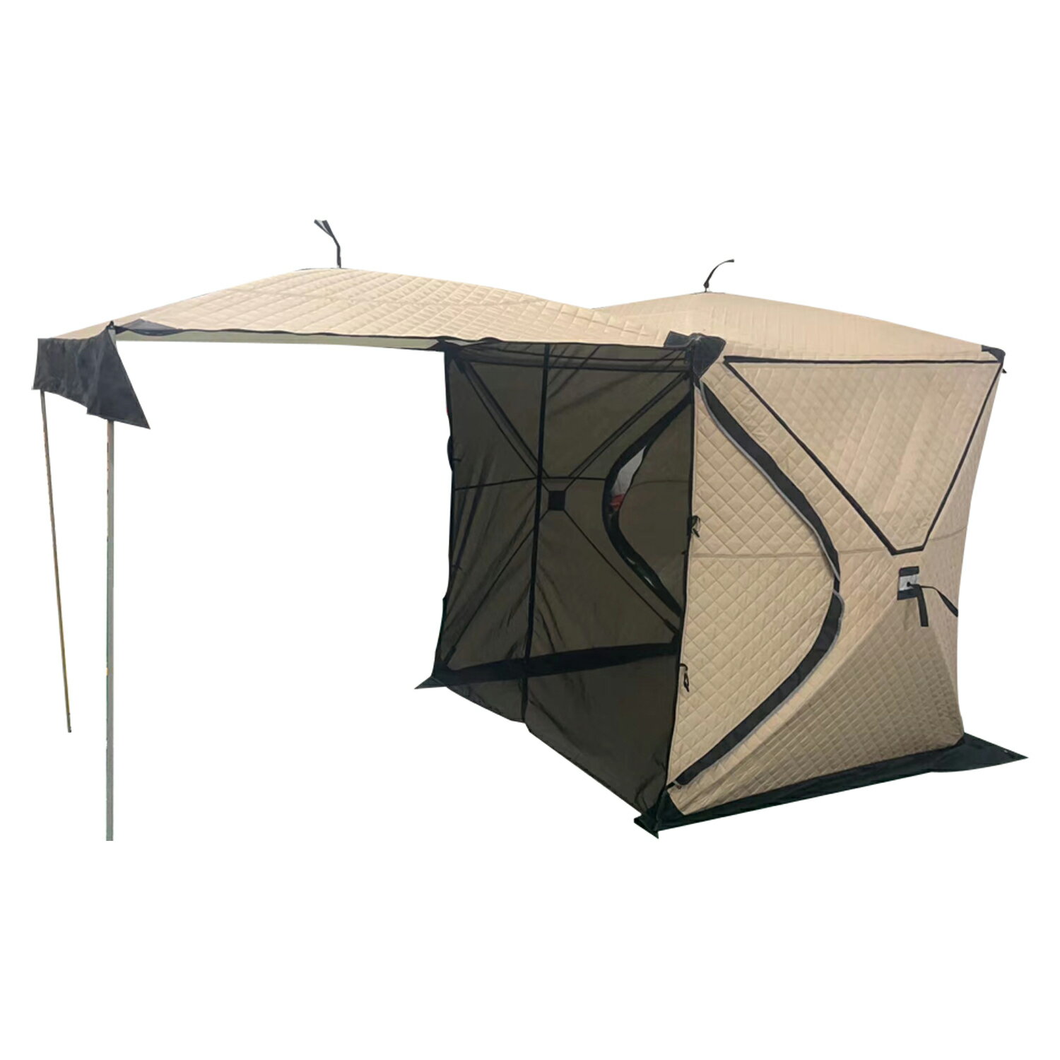 【組み立て1分 超本格テントサウナ単体】Mad Sauna テントサウナ 二層構造で灼熱サウナに 薪ストーブがあればロウリュもし放題 全面が開き蚊帳つき 普通のテントとしても使用可能 付属品も充実のサムネイル