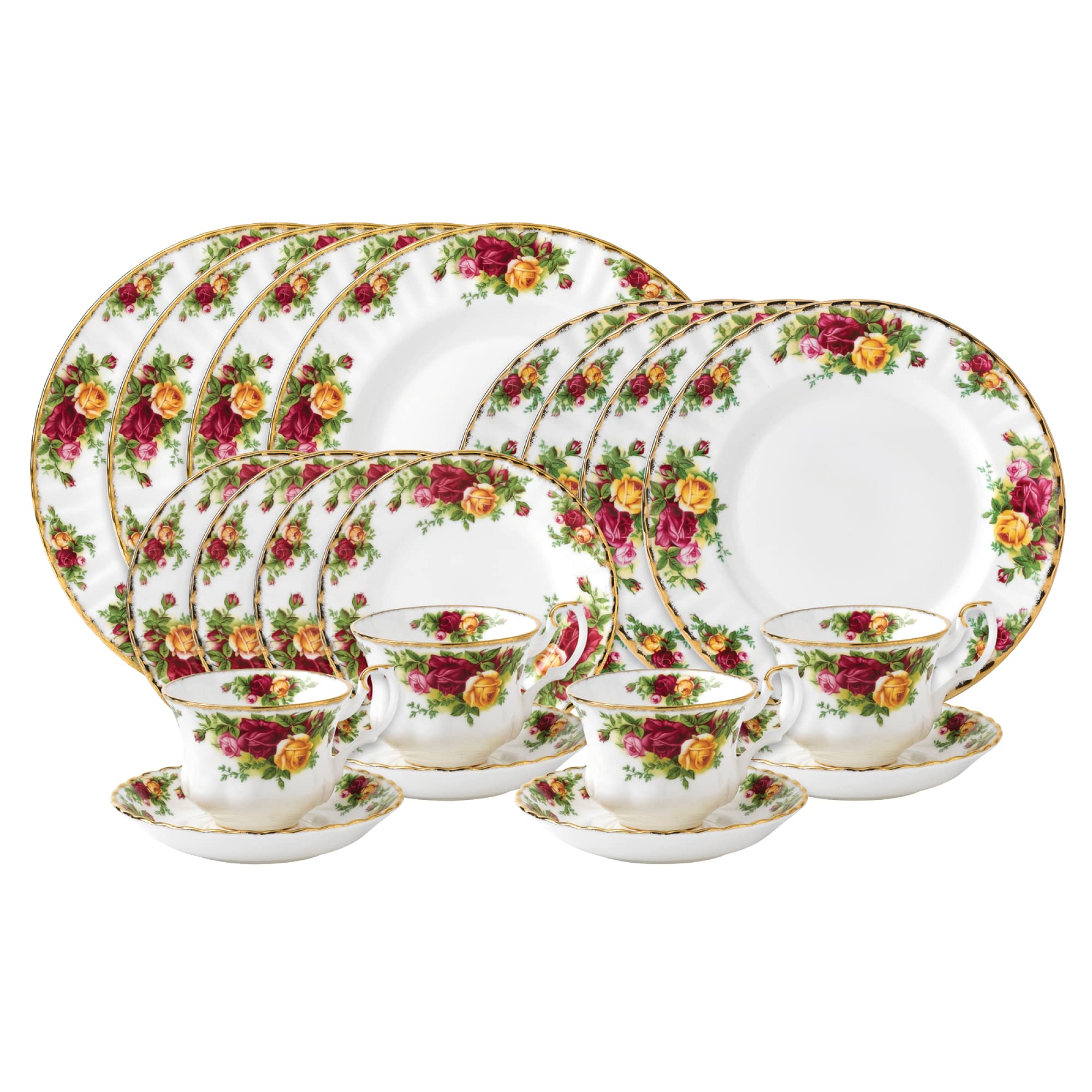 Royal Albert Old Country Roses 20-Piece Dinnerware Set Service for 4
