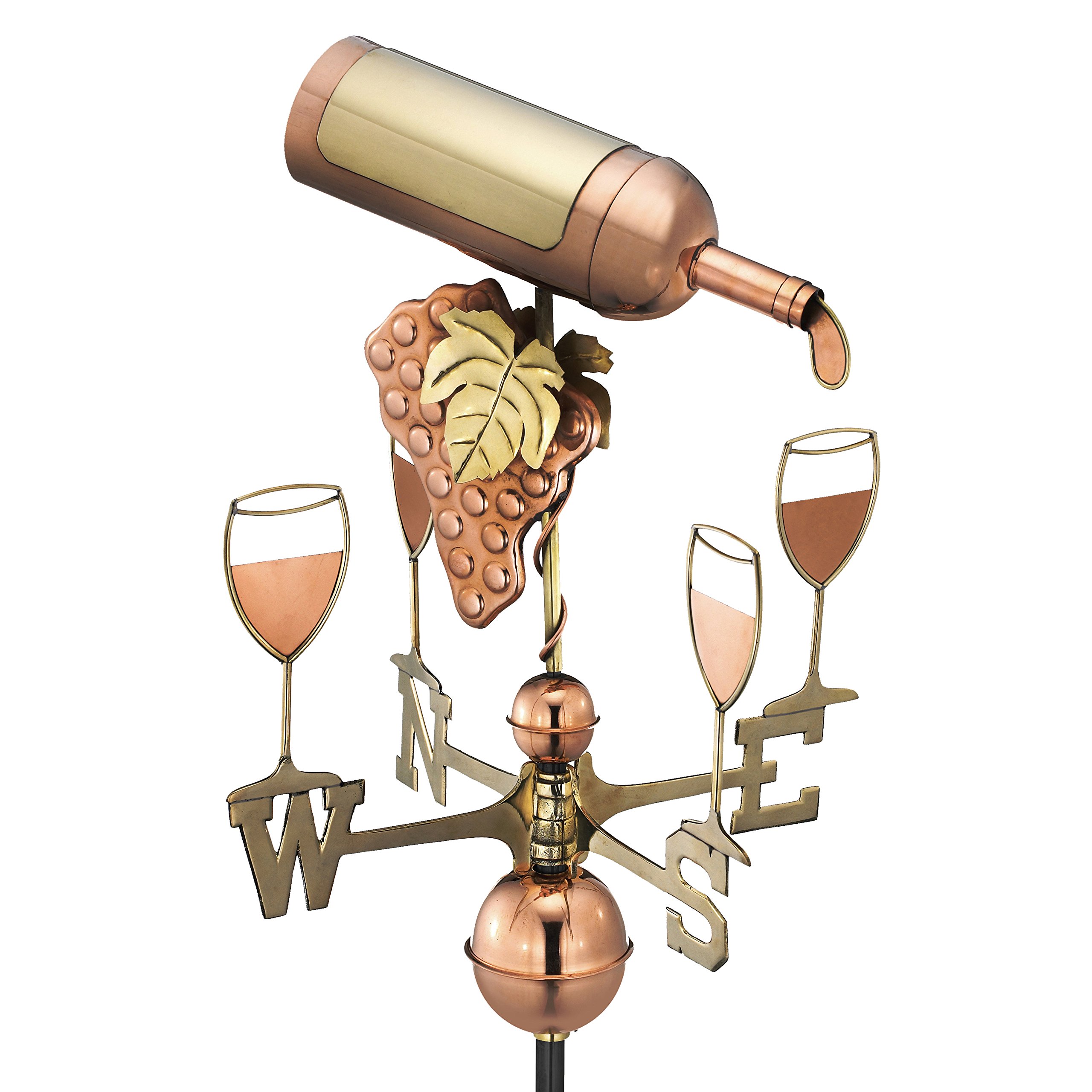 Good Directions GOOD917P Wine Bottle Weathervane Polished Copper + FRT