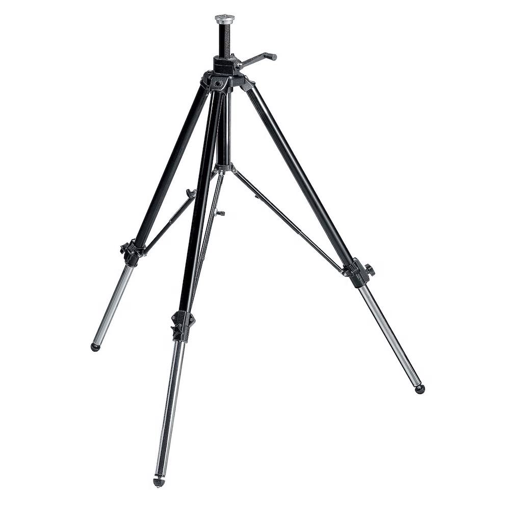 Manfrotto 117B ギア付きビデオ三脚 ゴム足と格納式メタルスパイク付き (ブラック)