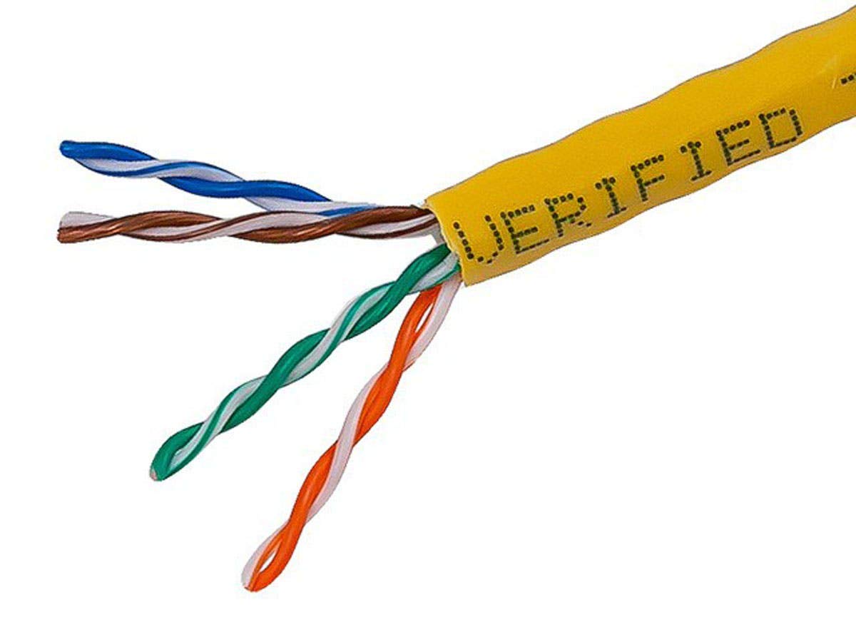 樂天商城 - Monoprice 約305m (1000フィート) 24AWG Cat5e 350MHz UTP より線、インウォール定格 (CMR)、バルク イーサネット 裸銅線 ケーブル - イエロー