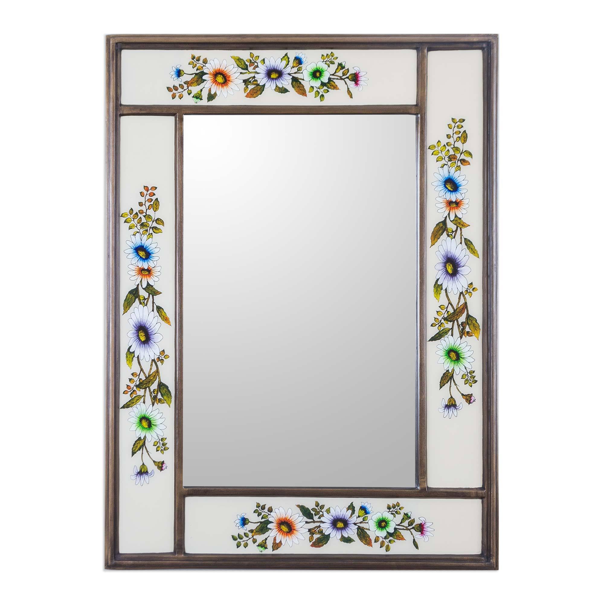NOVICA 159573 Modern Daisy Mirror 141［並行輸入］