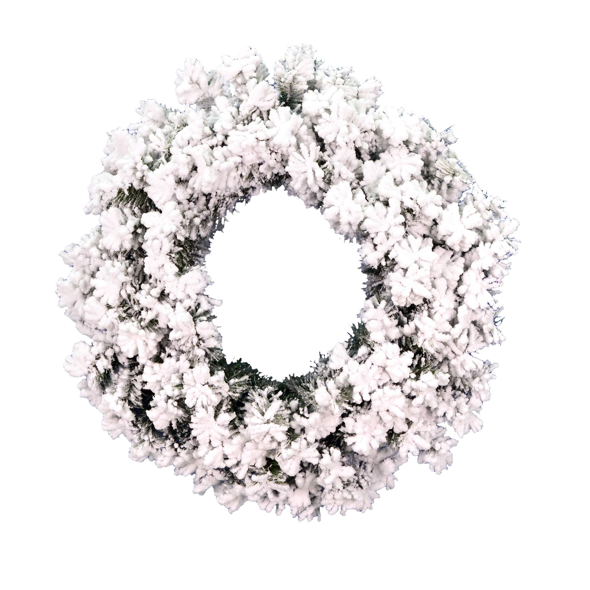 36 Heavily Flocked Alaskan Artificial Christmas Wreath - Unlit