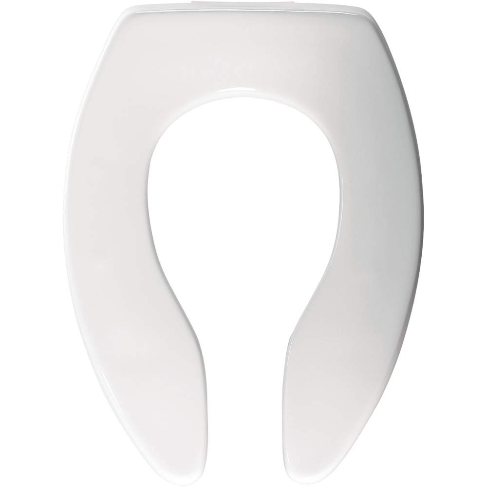 Bemis 3155SSC000 Plastic Open Front Less Cover Elongated Toilet Seat with Self Sustaining Check ..