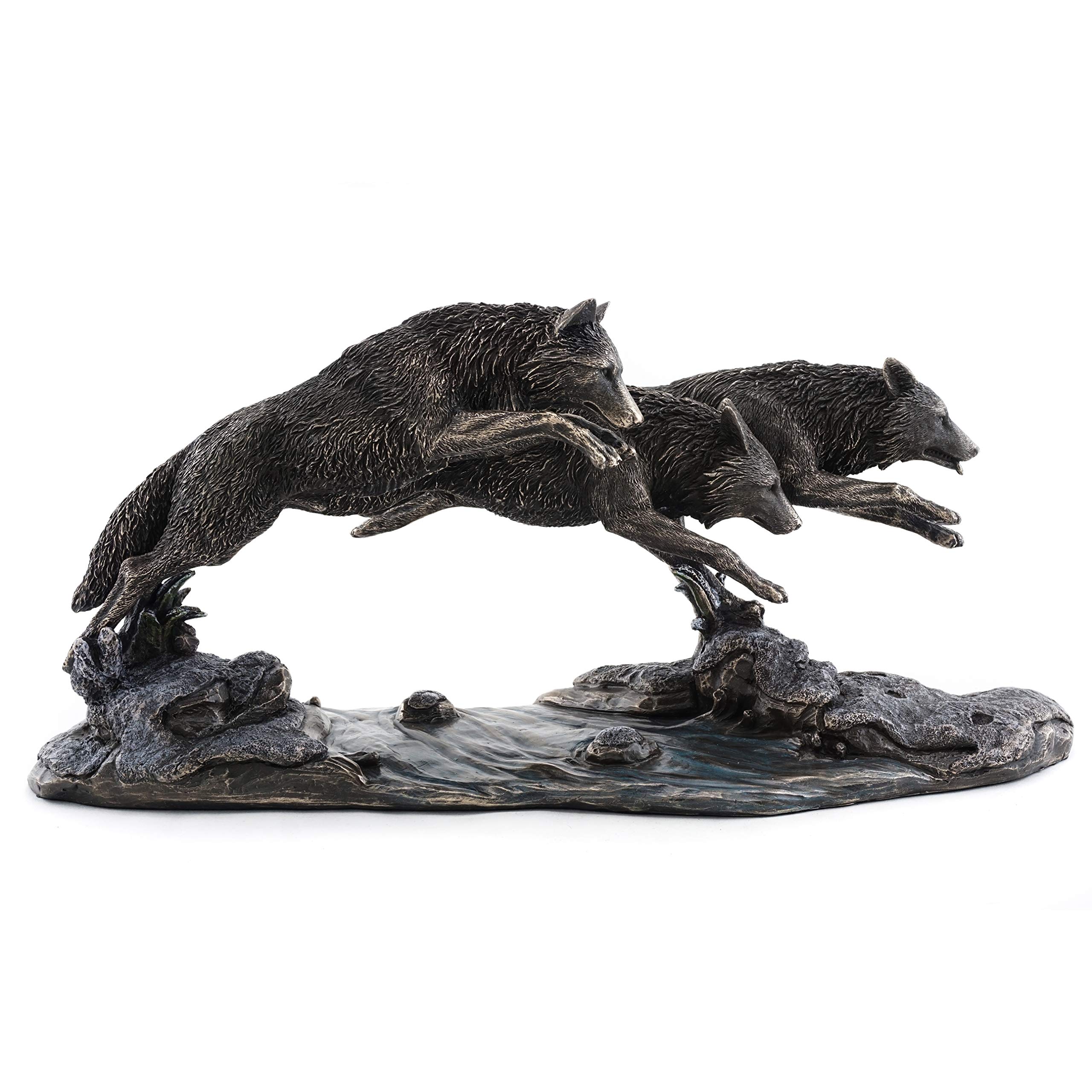 Bergsma Wolves Running Statue Wolf Sculpture SHIPS IMMEDIATLY