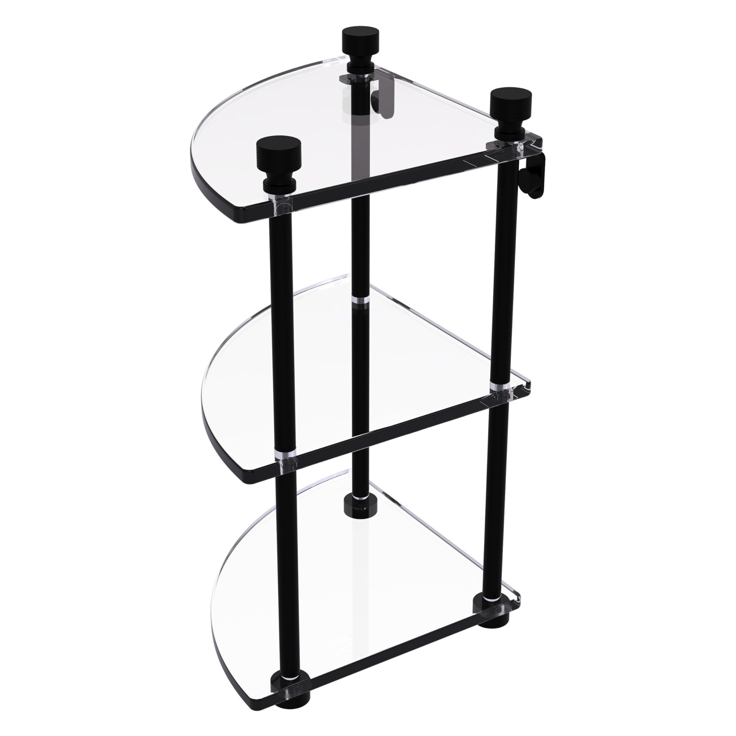樂天商城 - Allied Brass FT-6-BKM Triple Corner Glass Shelf Matte Black