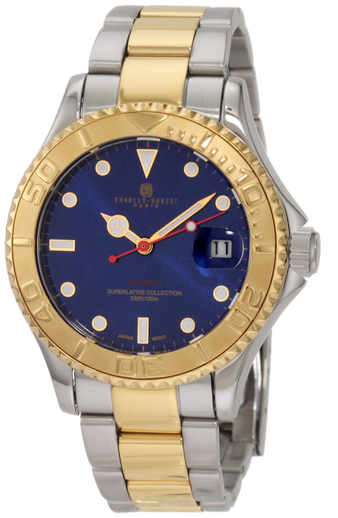 Charles-Hubert- Paris Mens Two-Tone Stainless Steel Automatic Watch #3514-E