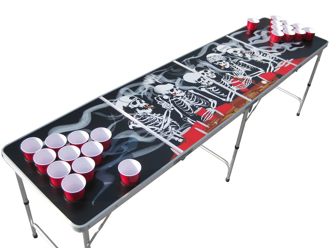 The Pong SquadボーンスケルトンBeer Pong Table with Holes