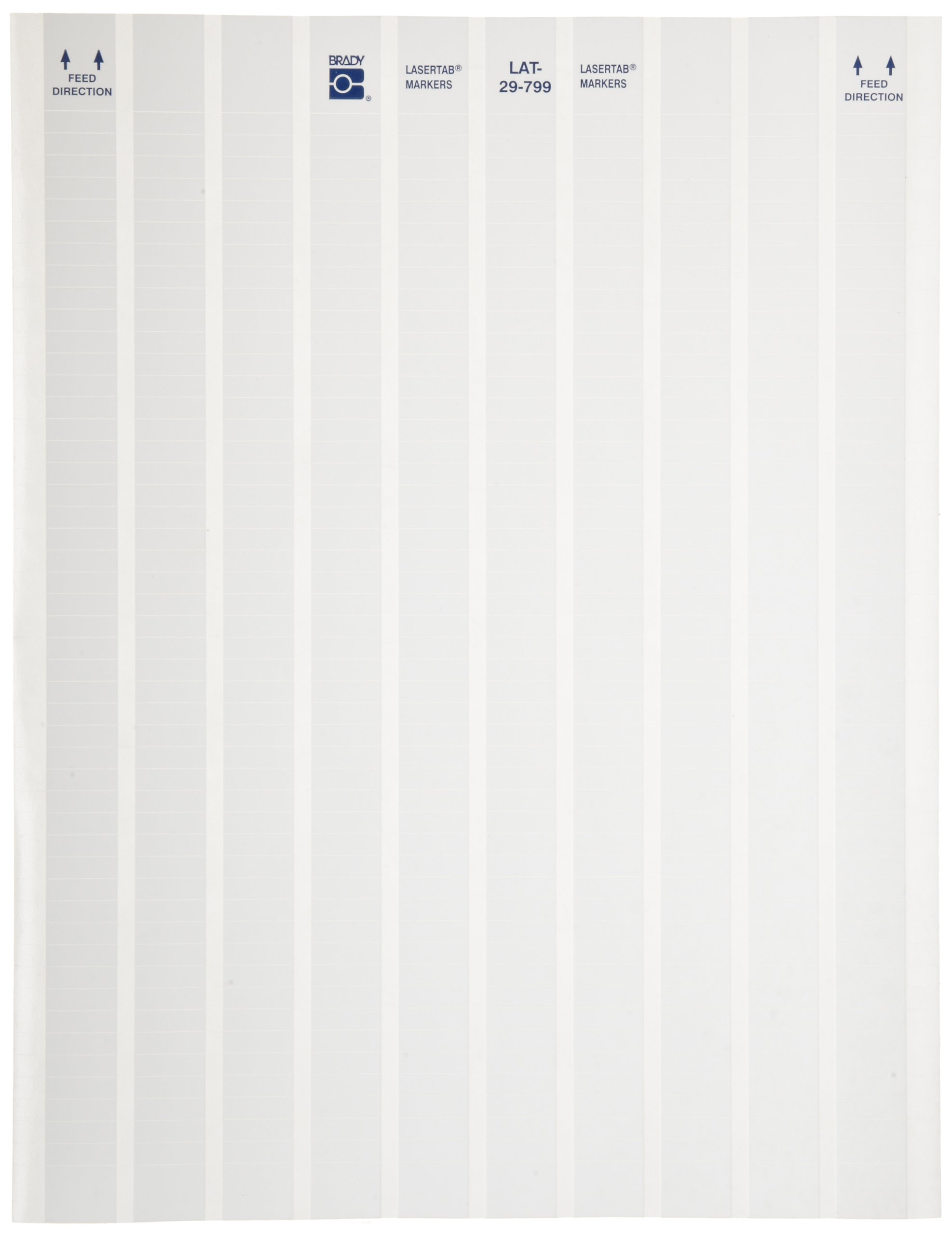 Brady LAT-29-799-10 0.650 Width x 0.2 Height B-799 Nylon Cloth Matte Finish White Laser Printable Label by Brady