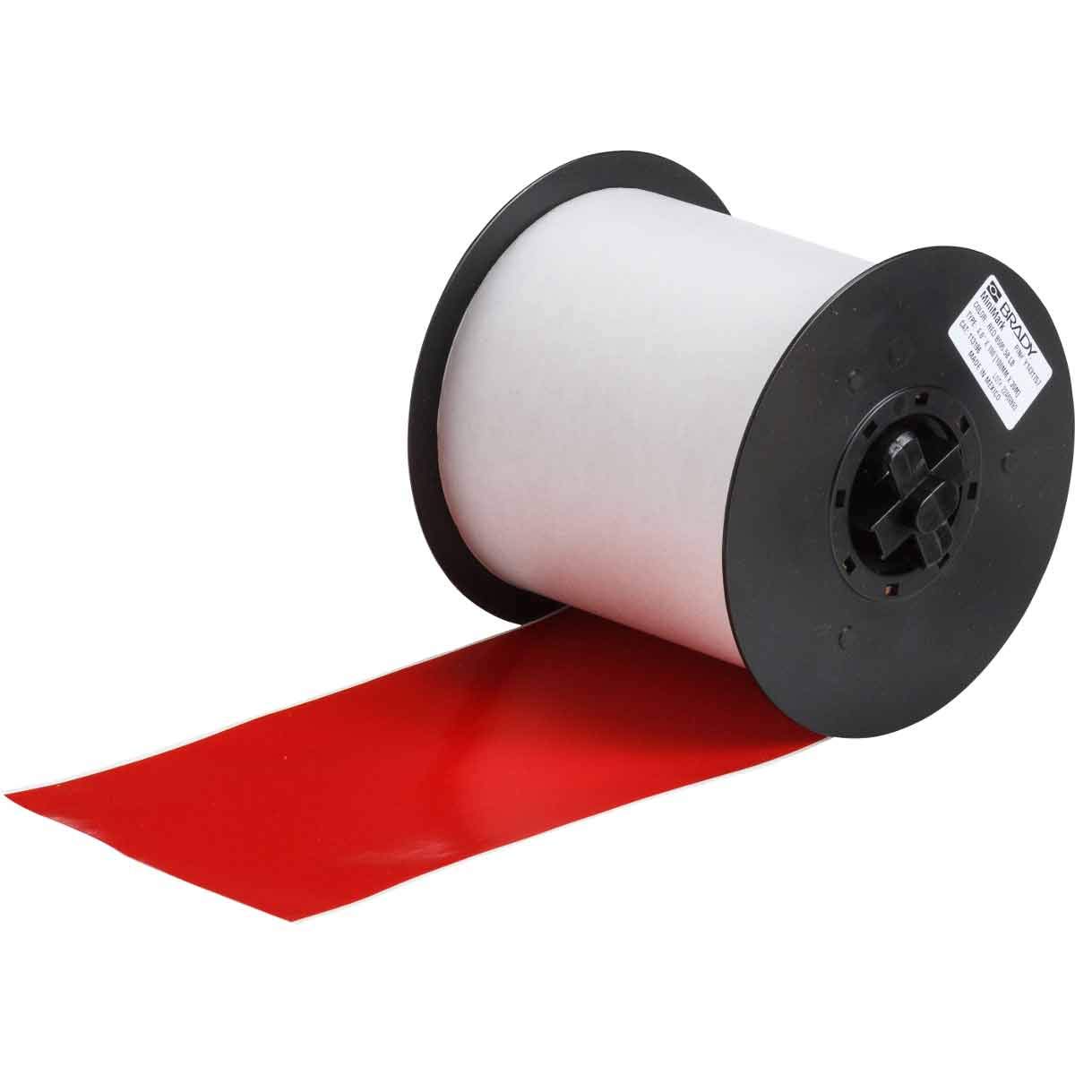 Brady 113196 MiniMark 100' Length x 4 Width B-595 Vinyl Red Indoor/Outdoor Industrial Label Printer Super Tough Tape by Brady