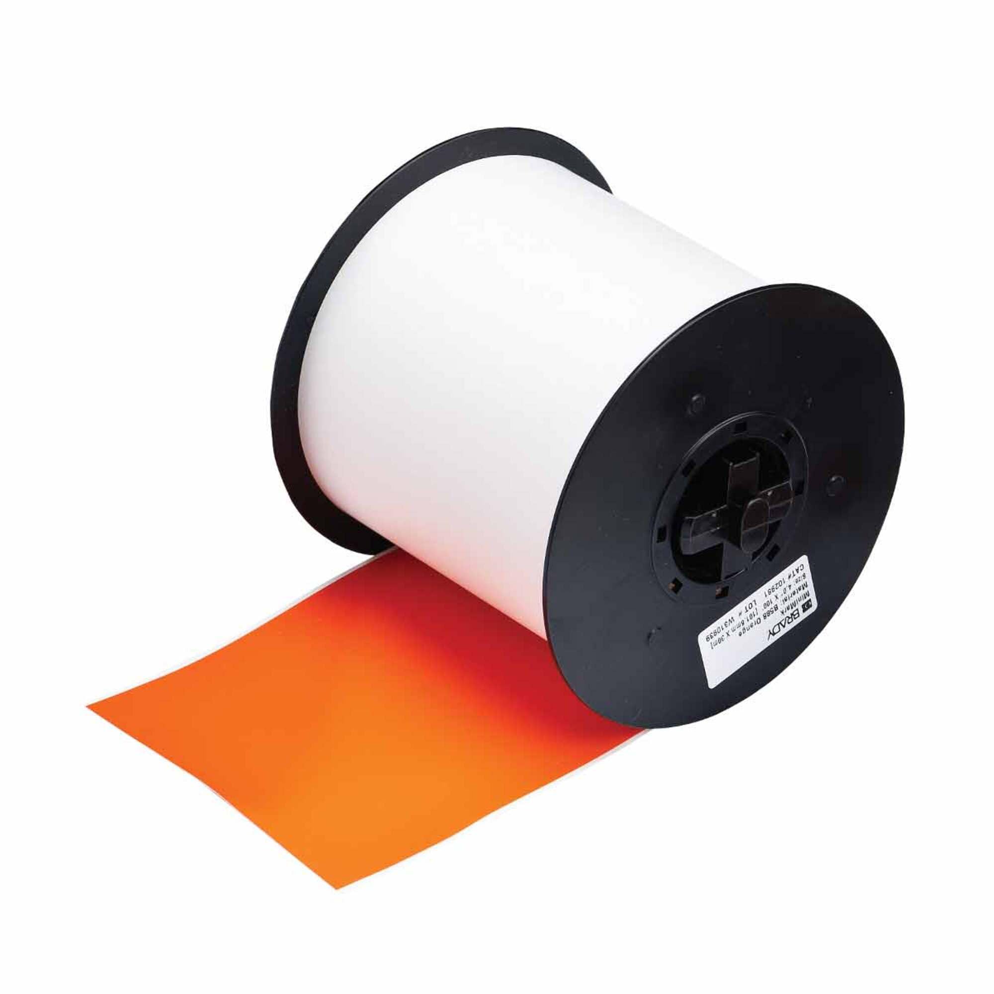 Brady 113200 MiniMark 100' Length x 4 Width B-595 Vinyl Orange Indoor/Outdoor Industrial Label Printer Super Tough Tape by Brady