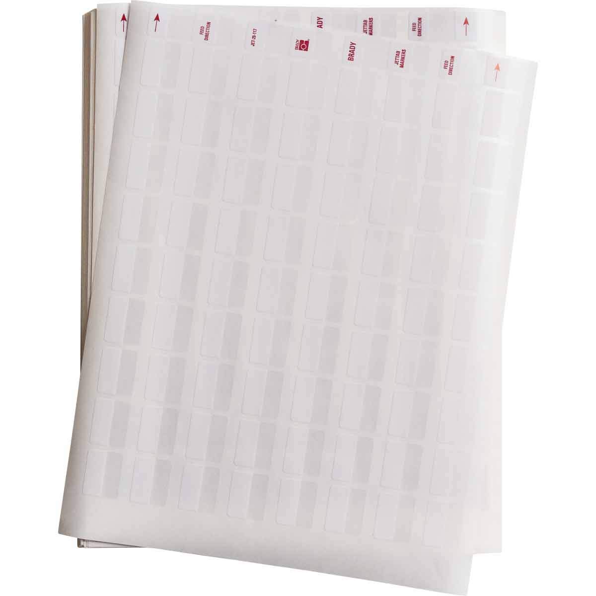 Brady JET-28-117-3 0.95 Width x 0.75 Height B-117 Self-Laminating Vinyl White/Translucent Ink Jet Printable Label by Brady