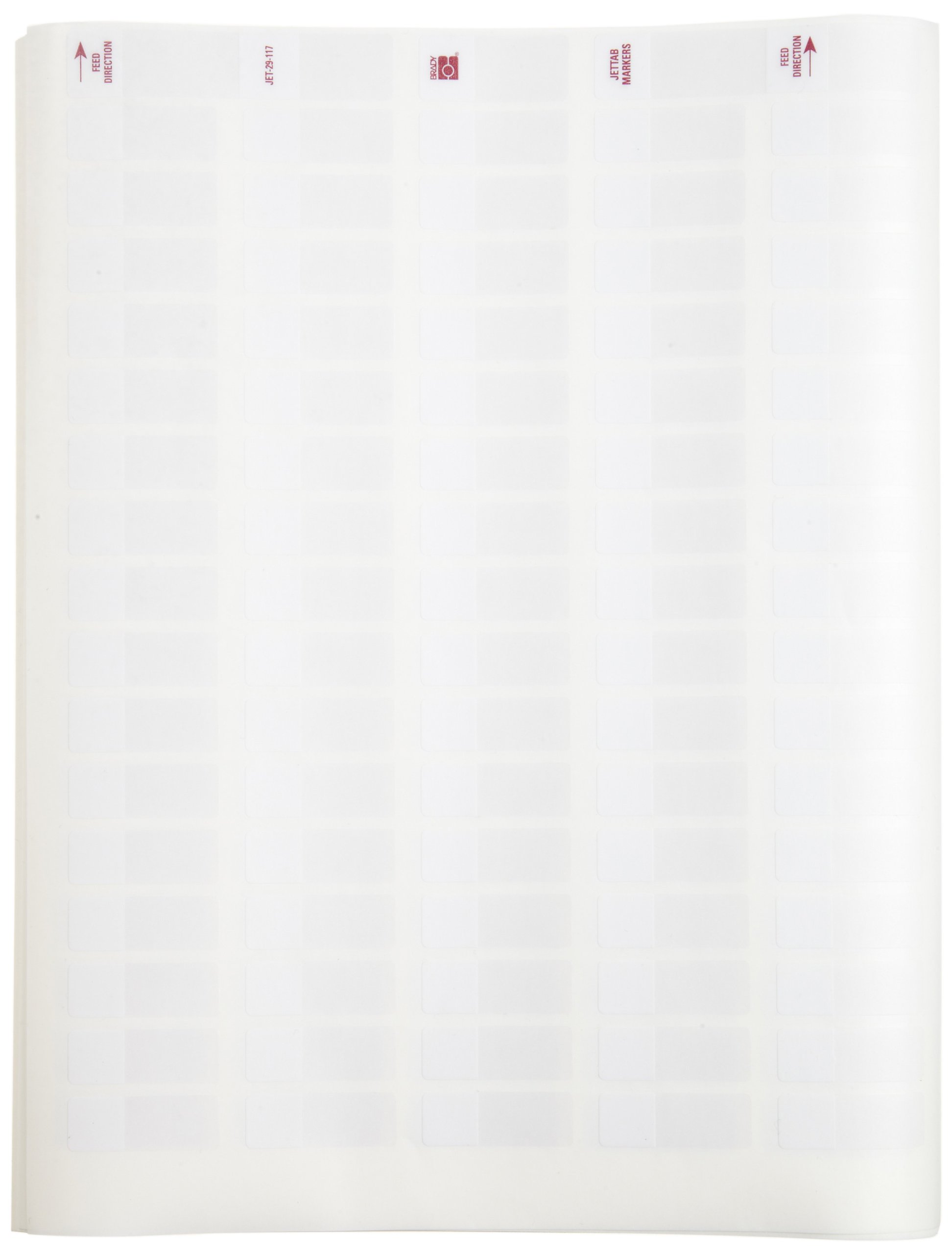 Brady JET-29-117-3 0.5 Width x 1.38 Height B-117 Self-Laminating Vinyl White/Translucent Ink Jet Printable Label by Brady