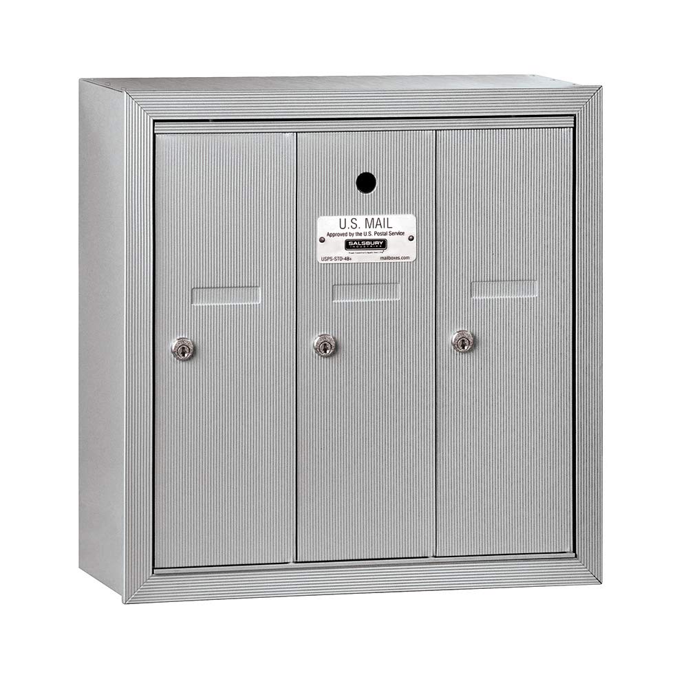 Salsbury Industries 3503ASU Surface Mounted Vertical Mailbox with 3 Doors and USPS Access Aluminum Salsbury Industries [並行輸入品]