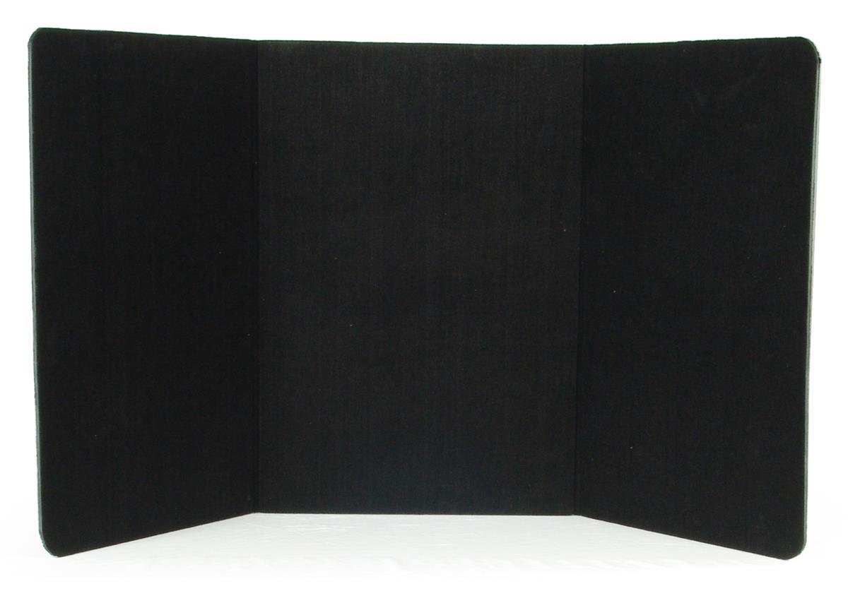 displays2go 72 x 36インチ3-panel Tabletop表示プレゼンテーションボード、NOプラスチックEdging ? ブラックvelcro-receptiveファブリック(3pttblack)
